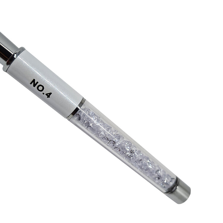 Mega Beauty Shop® Gel-Penseel Zilver  nr. 4 met steentjes