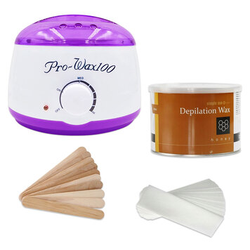 Mega Beauty Shop® ACTIE! Waxapparaat starterset  100Watt  -Wax Ontharen Apparaat - Ontharingsset - Waxverwarmer - Wit/Paars