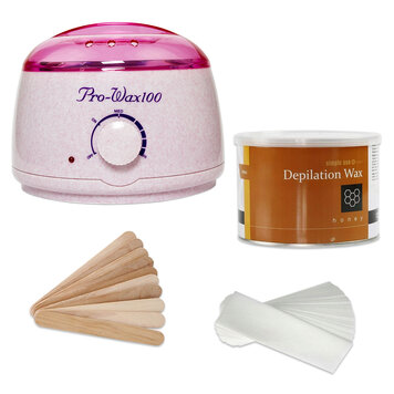 Mega Beauty Shop® Waxapparaat starterset  100Watt  -Wax Ontharen Apparaat - Ontharingsset - Waxverwarmer-Creme/Roze