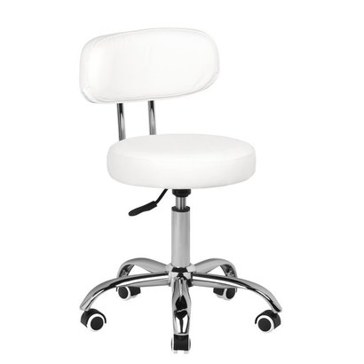Merkloos Pedicure stoel met rugleuning - Wit