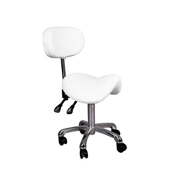 Mega Beauty Shop® Zadelkruk met rugleuning - Wit