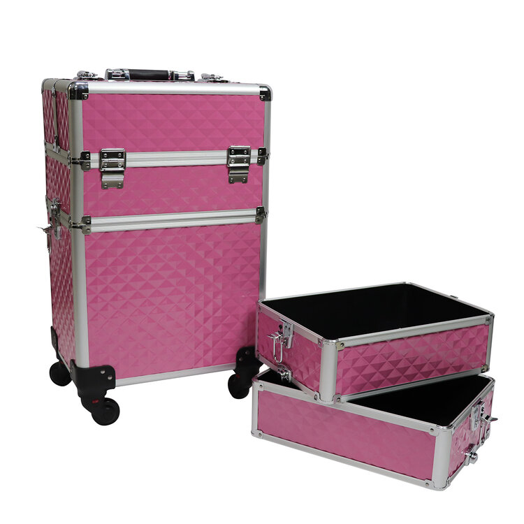 Mega Beauty Shop® Aluminium Trolley 3D Roze 4in1