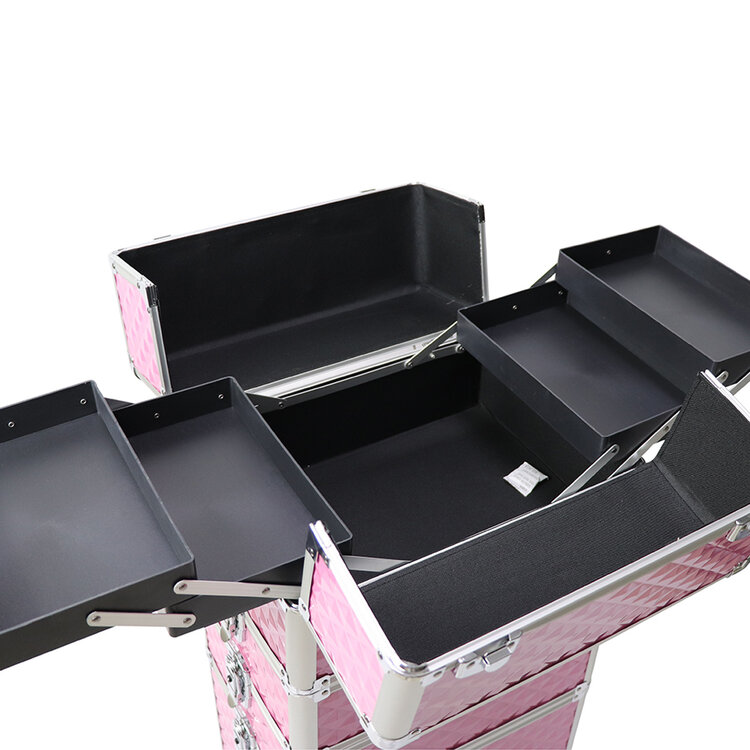 Mega Beauty Shop® Aluminium Trolley 3D Roze 4in1