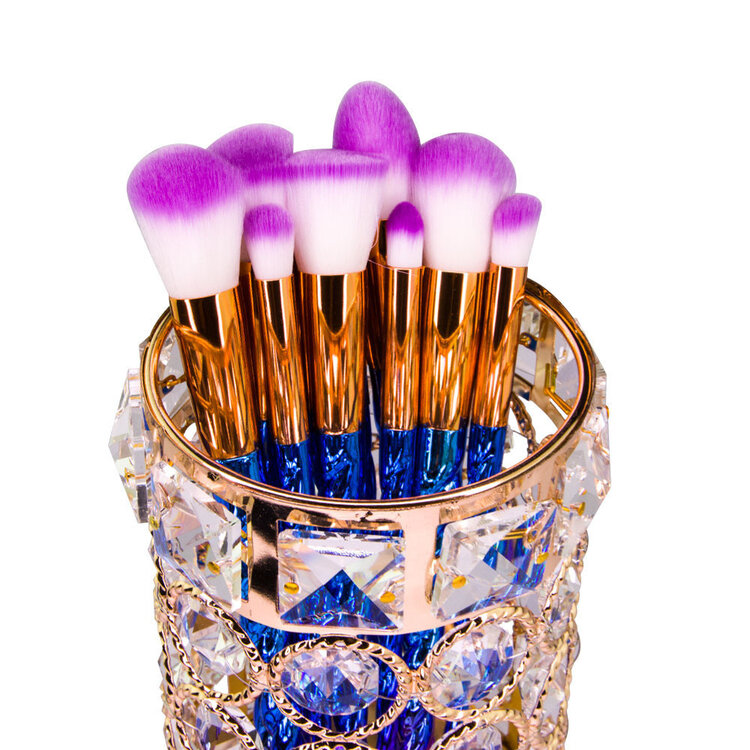 Mega Beauty Shop® Make up borstel & penseel houder groot - gold