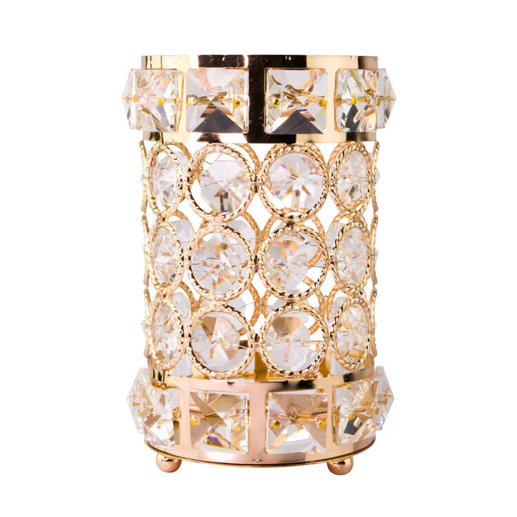 Mega Beauty Shop® Make up borstel & penseel houder groot - gold