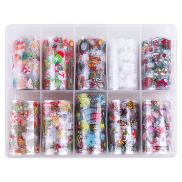 Merkloos Nagel transfer folie nail art set (01) Christmas