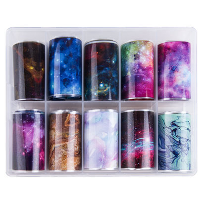 Merkloos Nagel transfer folie nail art set (02) Galaxy
