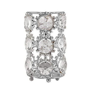 Mega Beauty Shop® Make up borstel & penseel houder groot - zilver