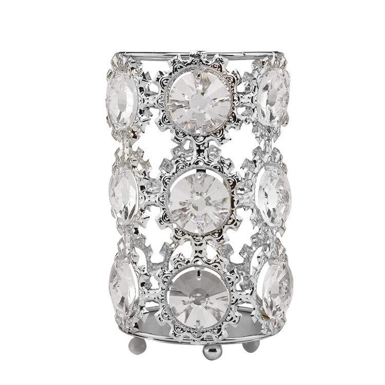 Mega Beauty Shop® Make up borstel & penseel houder groot - zilver