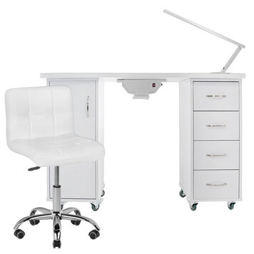 Mega Beauty Shop® Manicuretafel + Werkstoel incl. Tafellamp  (04)