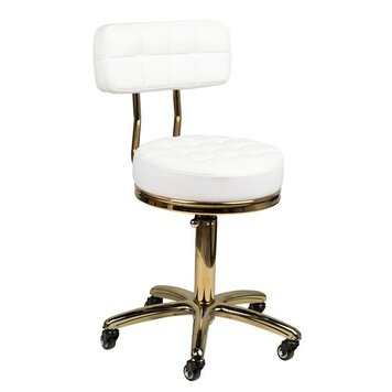 Mega Beauty Shop® Salon/werk stoel  wit-goud