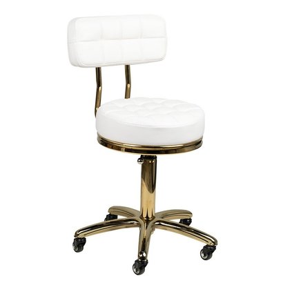 Mega Beauty Shop® Salon/werk stoel wit-goud