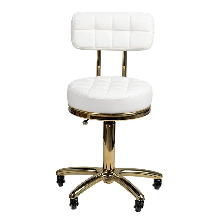 Mega Beauty Shop® Salon/werk stoel  wit-goud