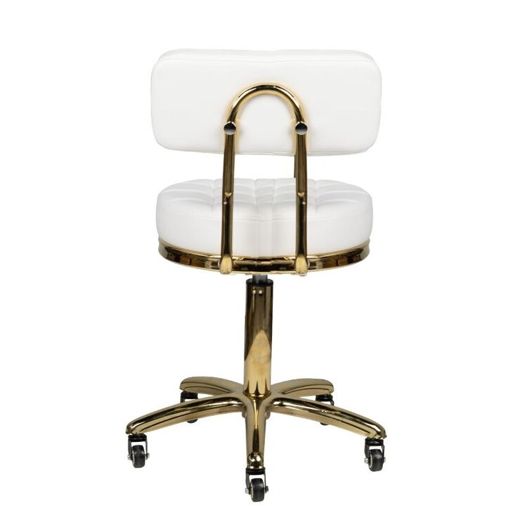 Mega Beauty Shop® Salon/werk stoel  wit-goud
