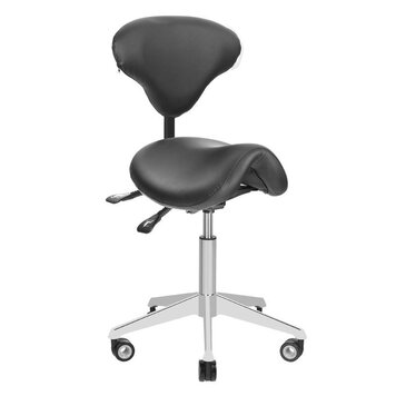Mega Beauty Shop® Zadelkruk met rugleuning - Zwart