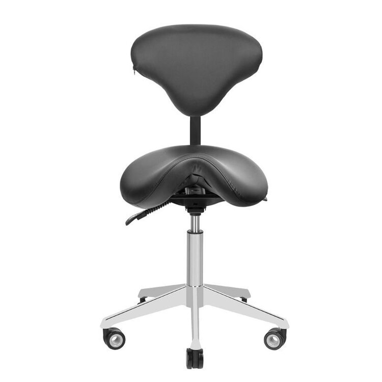 Mega Beauty Shop® Zadelkruk met rugleuning - Zwart