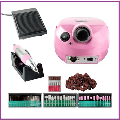 Mega Beauty Shop® Nagelfrees Roze incl. 111 delige nagelfrees bitjes en schuurrolletjes set