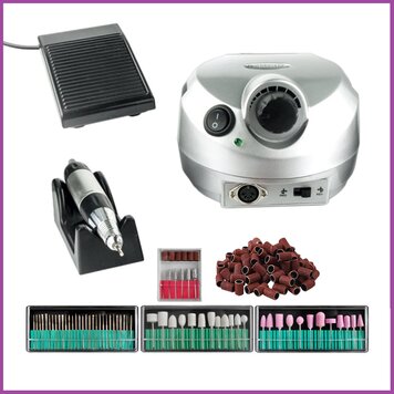 Mega Beauty Shop® Nagelfrees Zilver incl. 111 delige nagelfrees bitjes en schuurrolletjes set