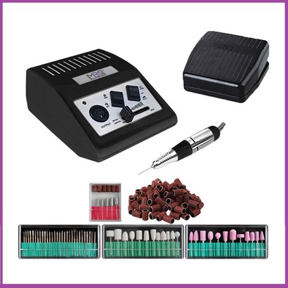 Mega Beauty Shop® Nagelfrees JD500 35Watt-zwart incl.111 delige nagelfrees bitjes en schuurrolletjes set.