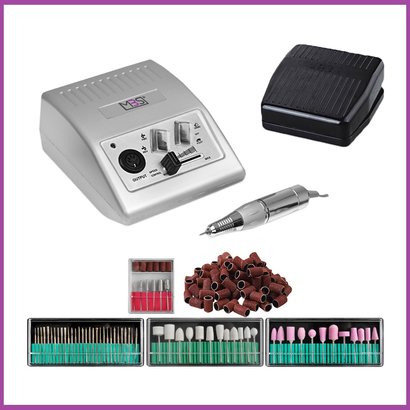 Mega Beauty Shop® Nagelfrees JD500 35Watt- zilver incl.111 delige nagelfrees bitjes en schuurrolletjes set.