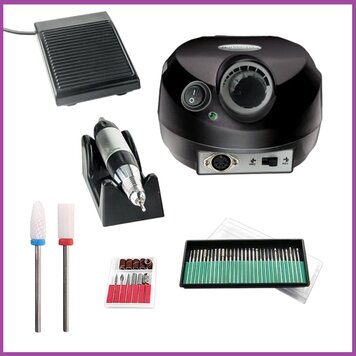 Mega Beauty Shop® Nagelfrees  Zwart incl. 38 delige nagelfrees bit set.