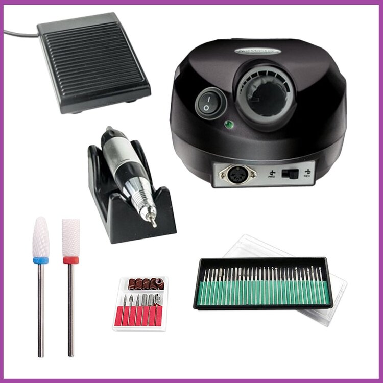 Mega Beauty Shop® Nagelfrees Zwart incl. 38 delige nagelfrees bit set.