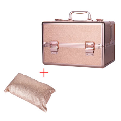 Mega Beauty Shop® Aluminium Koffer Rosé Gold met opbergvakken INCL. armsteun
