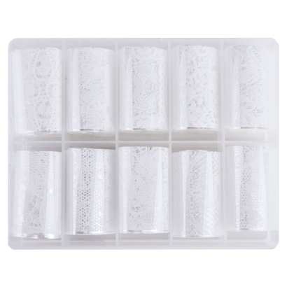 Merkloos Nagel transfer folie nail art set (05) Floral White