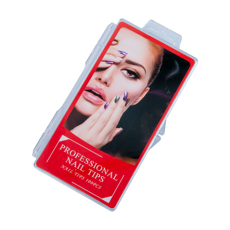 Merkloos Tips clear tipbox 100 stuks zonder  opzetstuk