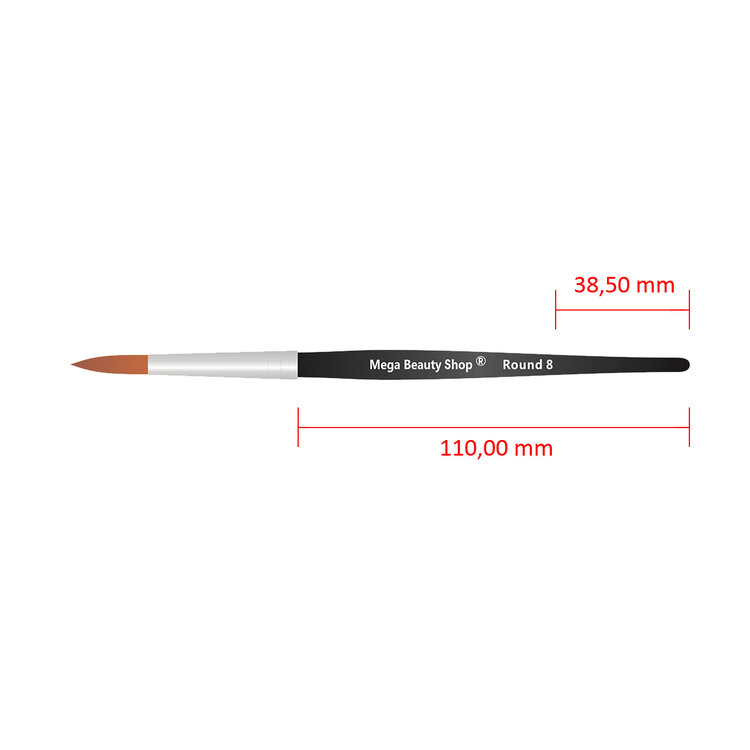 Mega Beauty Shop® Kolinsky acryl penseel - round #8