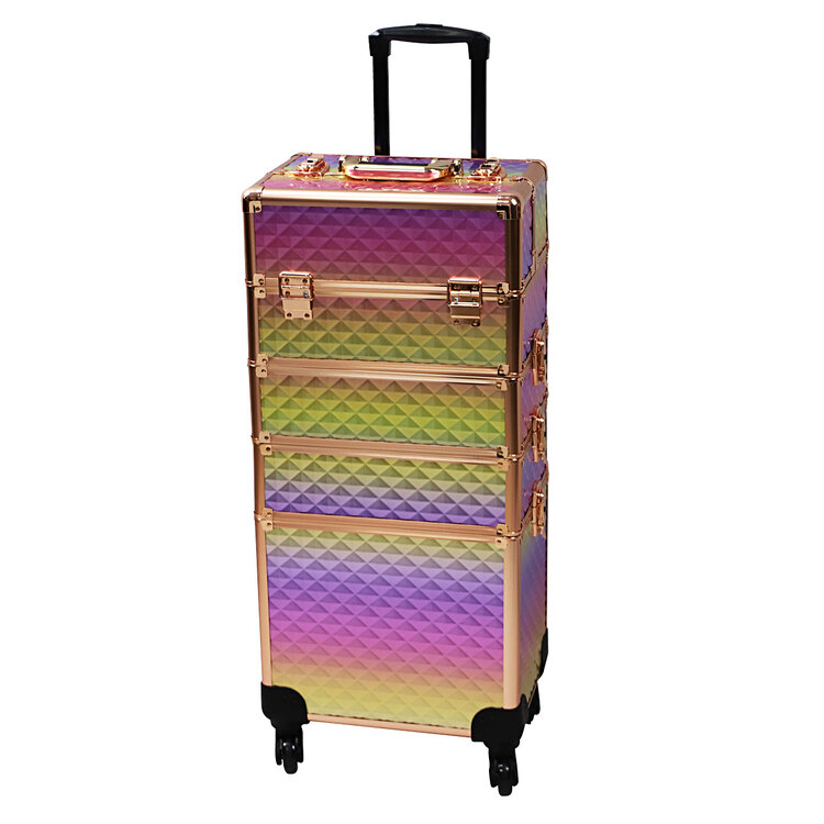 Mega Beauty Shop® Aluminium Trolley Colorful/Golden rose 4in1