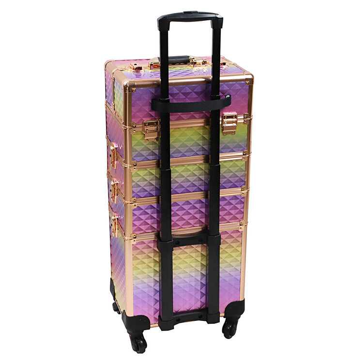 Mega Beauty Shop® Aluminium Trolley Colorful/Golden rose 4in1