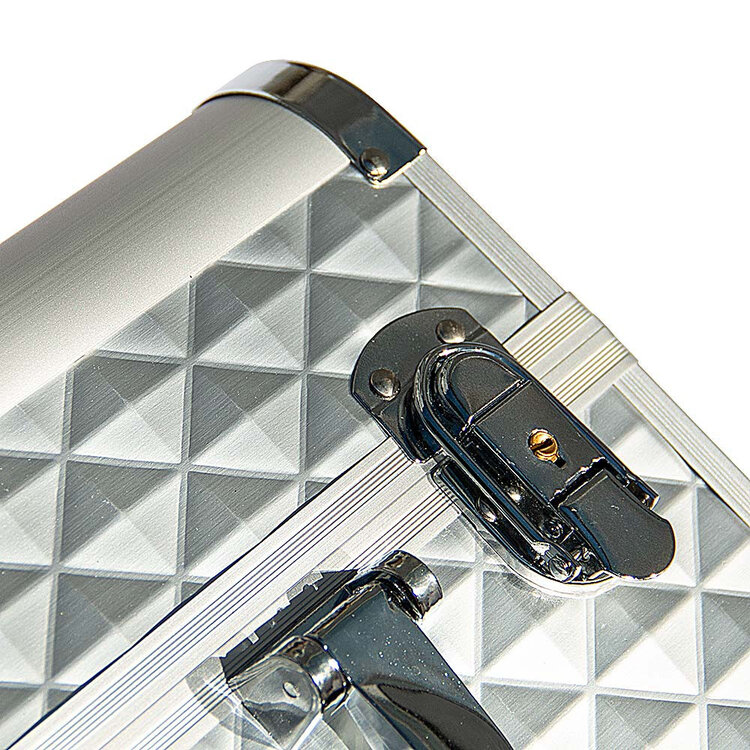 Merkloos Aluminium koffer 3D  Zilver (538)