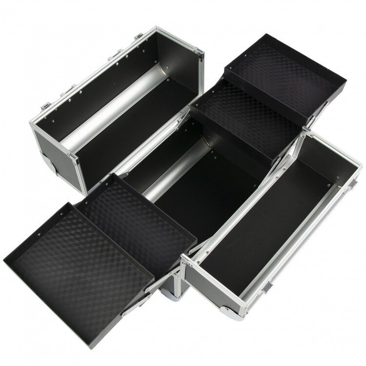 Merkloos Aluminium koffer 3D  Zwart