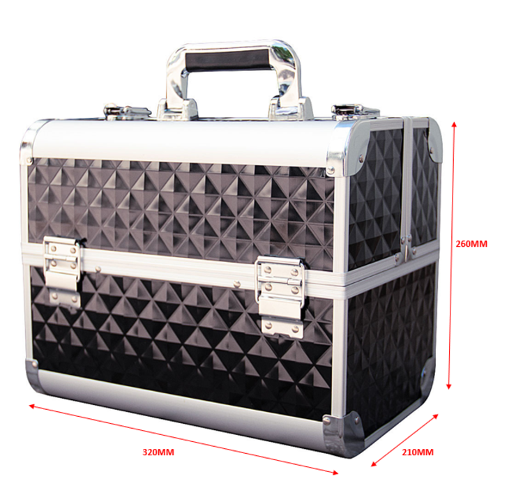 Merkloos Aluminium koffer 3D  Zwart