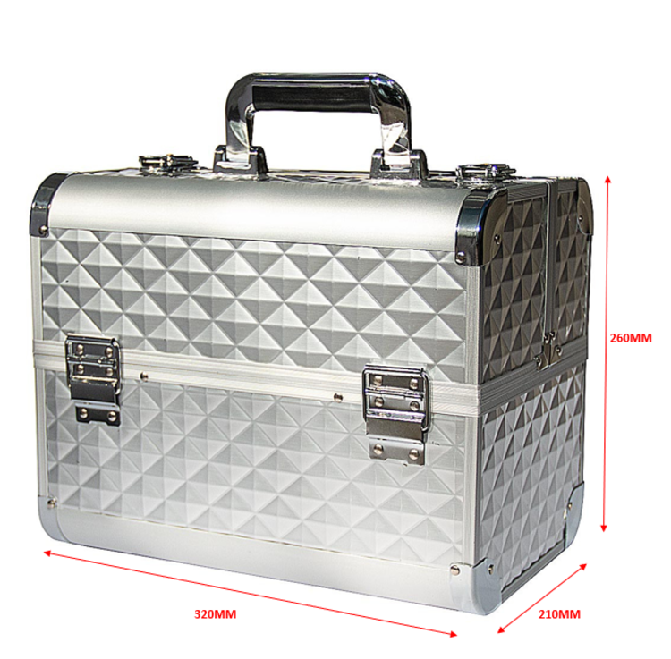 Merkloos Aluminium koffer 3D  Zilver