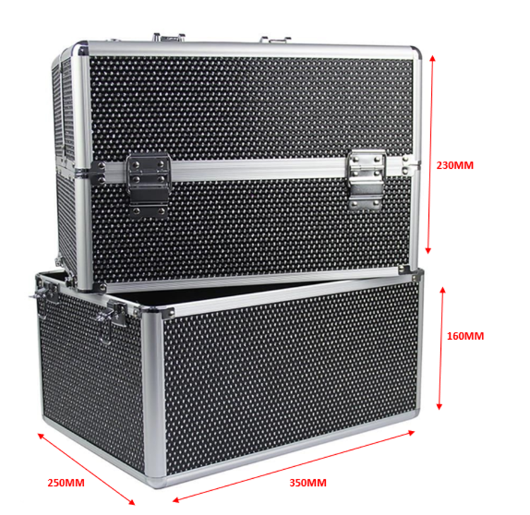 Mega Beauty Shop® Koffer groot zwart met stras