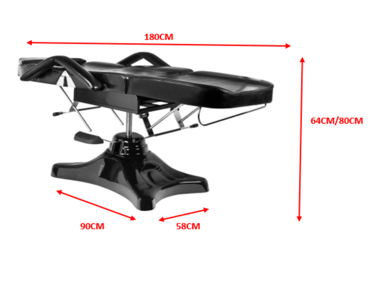 Mega Beauty Shop® Behandelstoel/Pedicurestoel Zwart