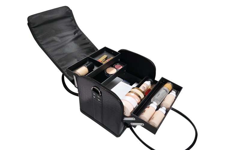 Mega Beauty Shop® Beautycase zwart  Croco
