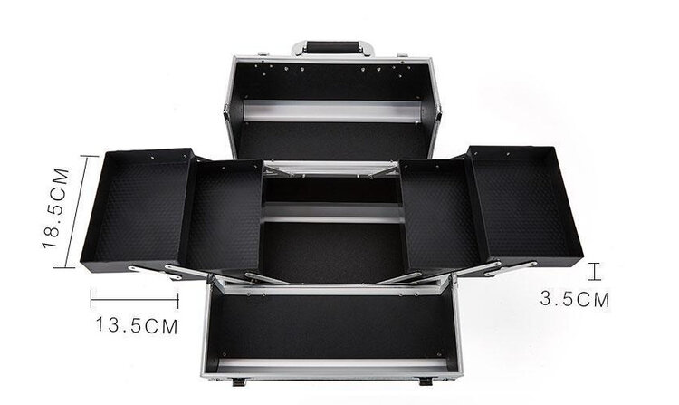 Mega Beauty Shop® Aluminium koffer Zwart luxe  (3200)