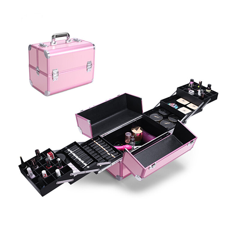 Mega Beauty Shop® Aluminium koffer Roze luxe (3200)