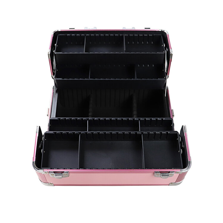 Mega Beauty Shop® Aluminium koffer fuchsia roze (3638)
