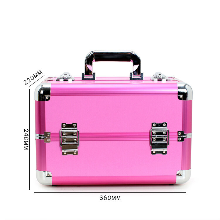 Mega Beauty Shop® Aluminium koffer fuchsia roze (3638)