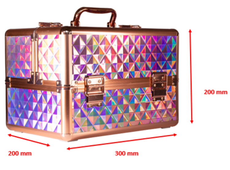 Mega Beauty Shop® Koffer Holo/Golden rose M met opbergvakken