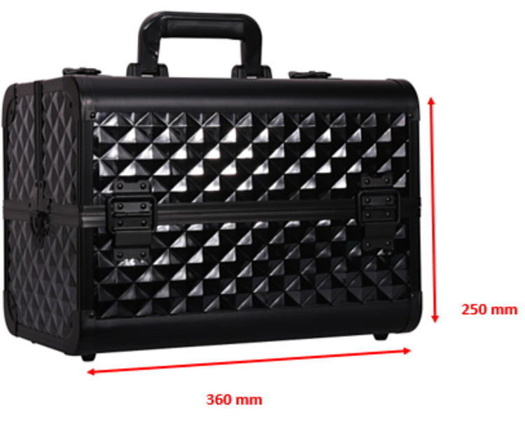 Mega Beauty Shop® Aluminium koffer Zwart 3D