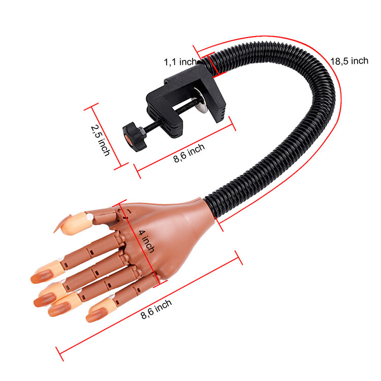 Mega Beauty Shop® Oefenhand/nailtrainer incl. nagelbedjes + tafelklem.