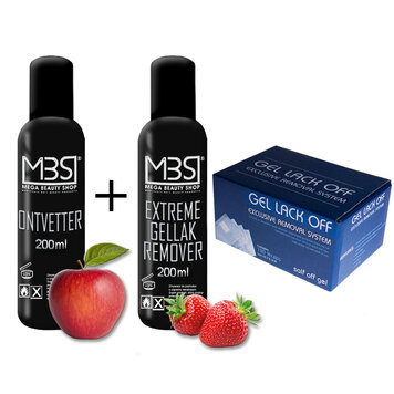Mega Beauty Shop® set (3) ontvetter-extreme gellakremover-gellak soak off pads