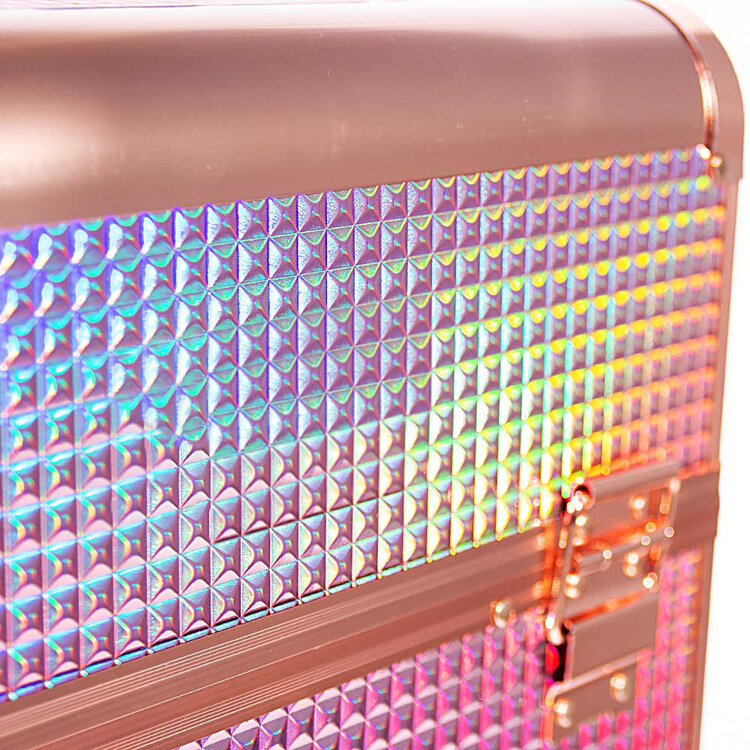 Mega Beauty Shop® Aluminium Koffer Gold Unicorn  met opbergvakken