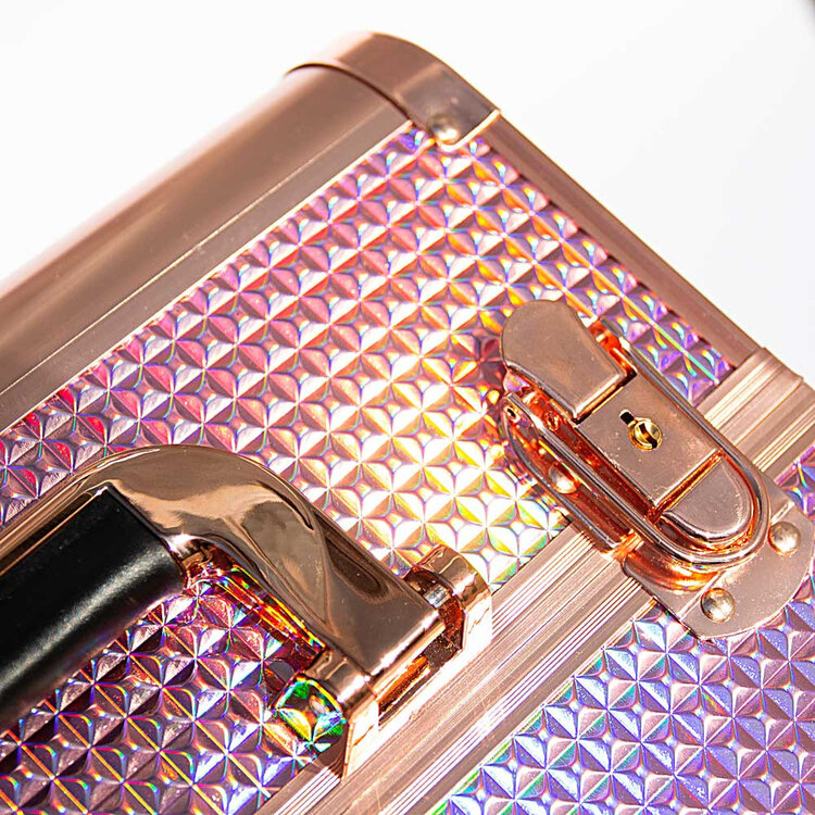 Mega Beauty Shop® Aluminium Koffer Gold Unicorn  met opbergvakken