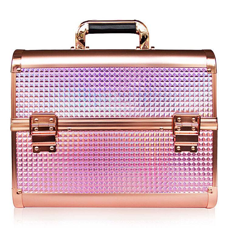 Mega Beauty Shop® Aluminium Koffer Gold Unicorn  met opbergvakken